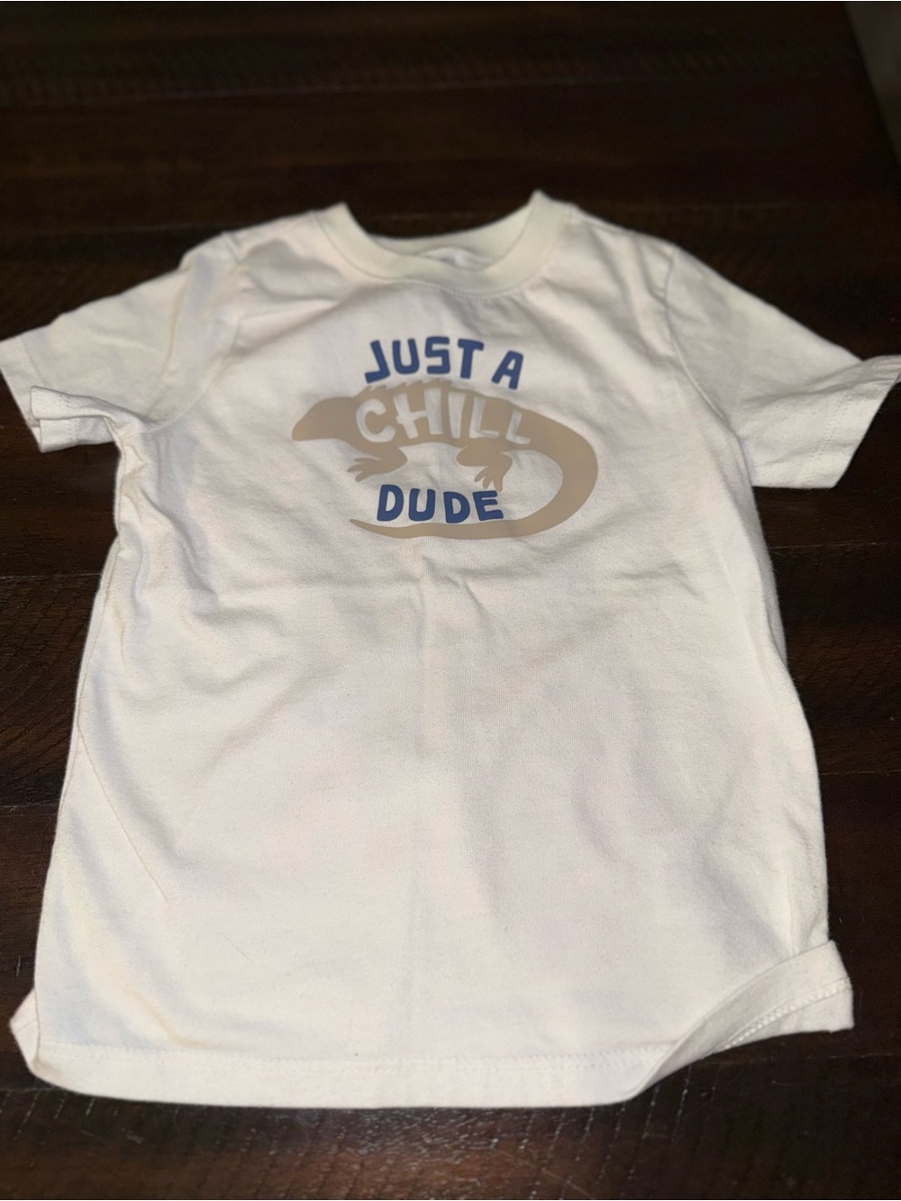Just A Chill Dude White Graphic Kids T-Shirt